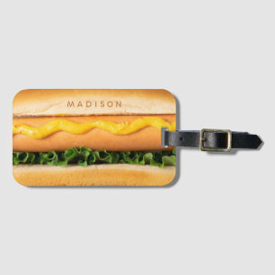 Custom name Hot Dog Luggage Tag