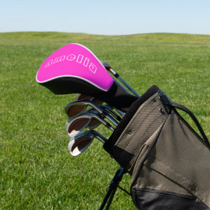 Custom Name Hot Pink Simple Golf Head Cover
