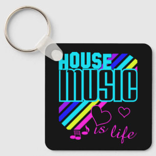 Custom Name House Music Key Ring