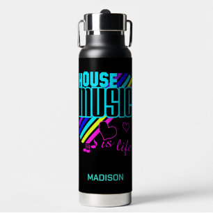 Custom Name House Music Water Bottle