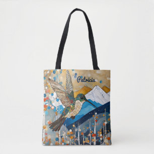 Custom Name Hummingbird Tote Bag