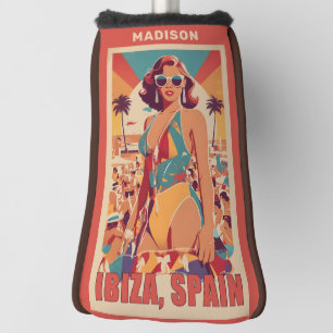 Custom Name Ibiza, Spain Travel Poster Golf Head Cover
