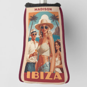 Custom Name Ibiza, Spain Travel Poster Golf Head Cover