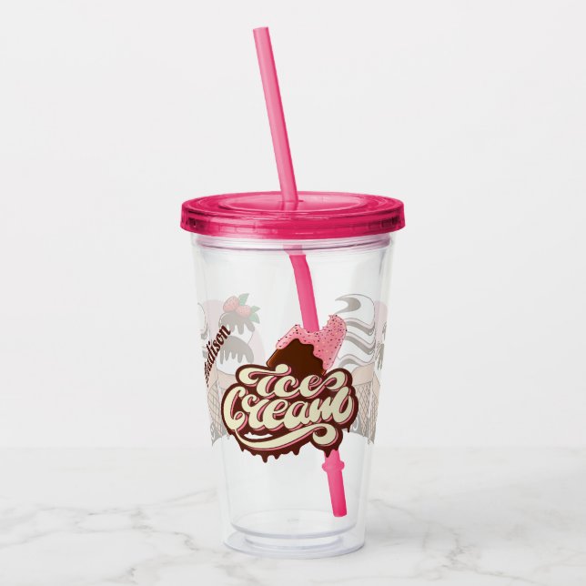 Custom name Ice Cream Lover's tumbler (Left)