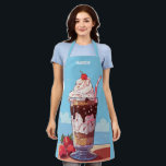 Custom Name Ice Cream Milkshake Apron<br><div class="desc">See my store for more ice cream items.</div>