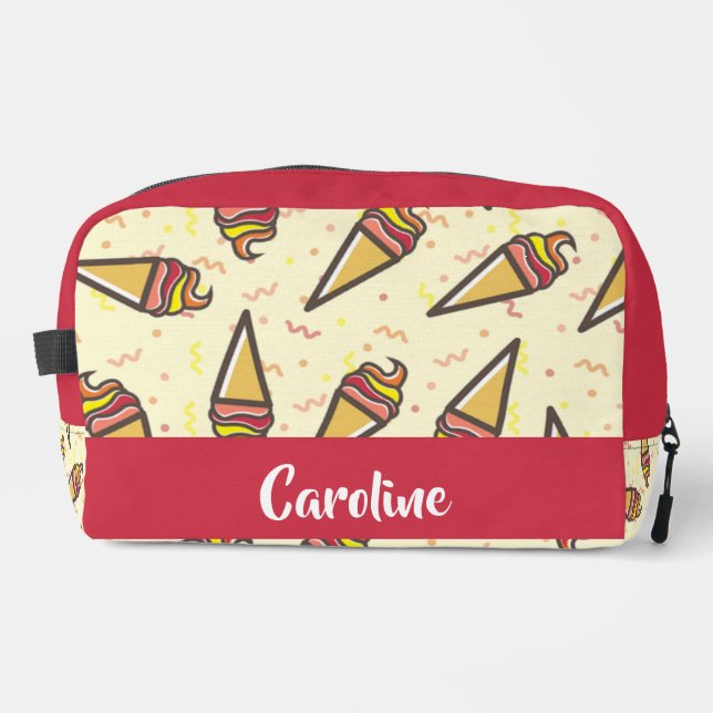 Custom name ice cream pattern dopp kit (Front)