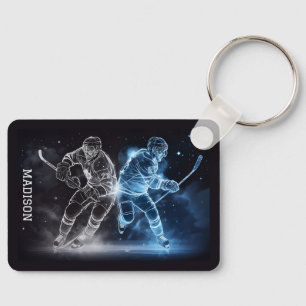 Custom Name Ice Hockey Key Ring