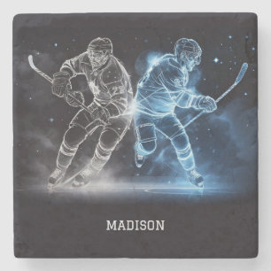 Custom Name Ice Hockey Stone Coaster