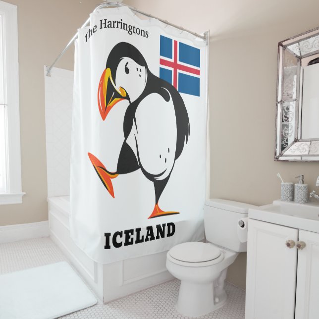 Custom Name Iceland Shower Curtain (In Situ)