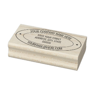 Custom Name Info Address Oval Rubber Stamp Templae