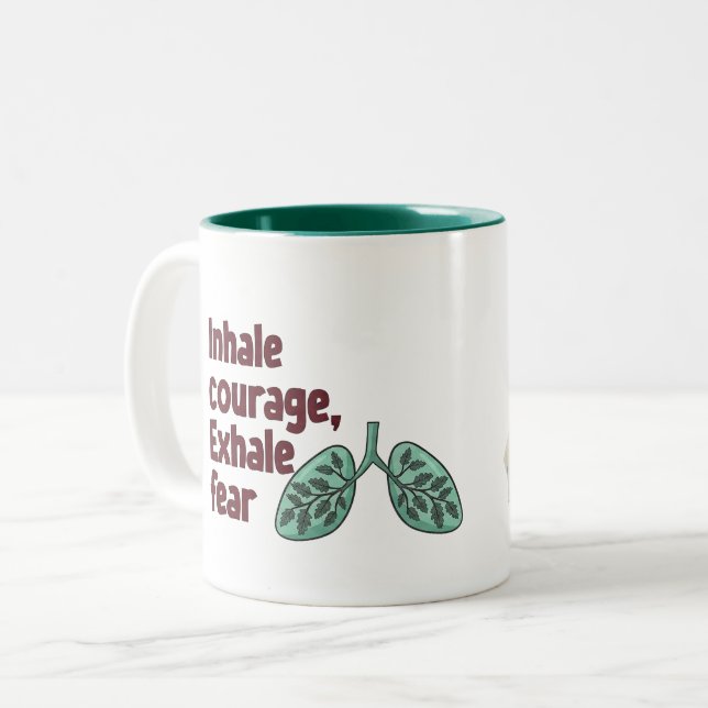 Custom Name Inhale Courage Exhale Fear Mug (Front Left)