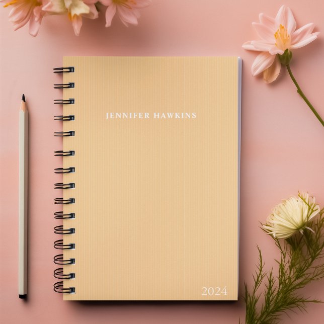 Custom Name Initial Beige Texture 2024 Weekly  Planner (Creator Uploaded)