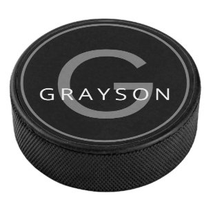 Custom Name & Initial Letter Hockey Puck