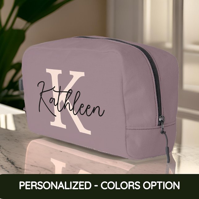 Custom Name Initial Makeup Bag, Christmas Gift Dopp Kit (custom name initial bag, initial bag for women, bridesmaid gift bag, cosmetic bag for her, MOM GIFT)