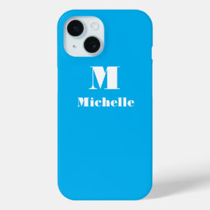 Custom Name Initial Solid Colour  iPhone 15 Case