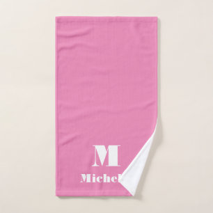 Custom Name Initial Solid Colour  Hand Towel