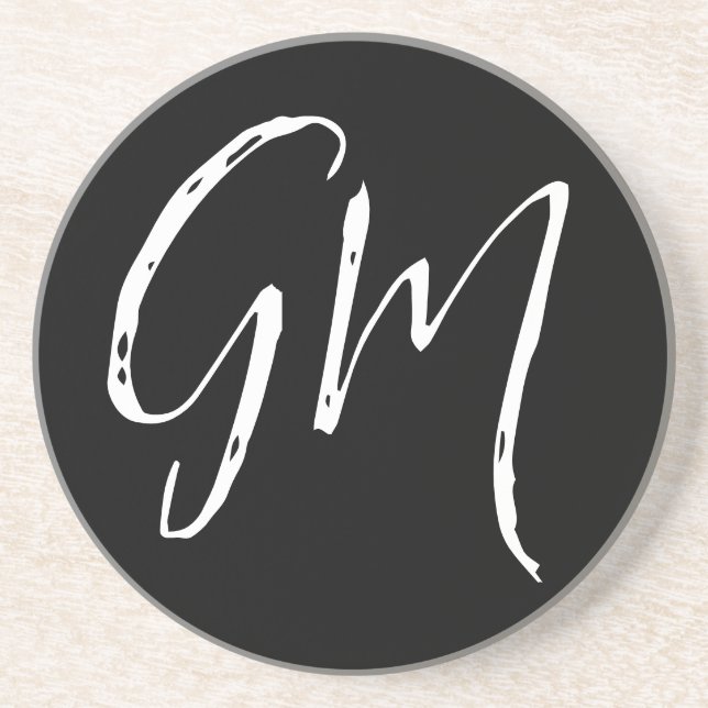 Custom name Initials personalised two letters Coaster (Front)