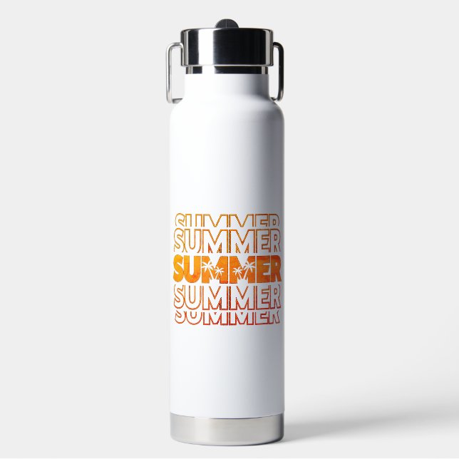Custom Name & Initials Summer Water Bottle (Front)