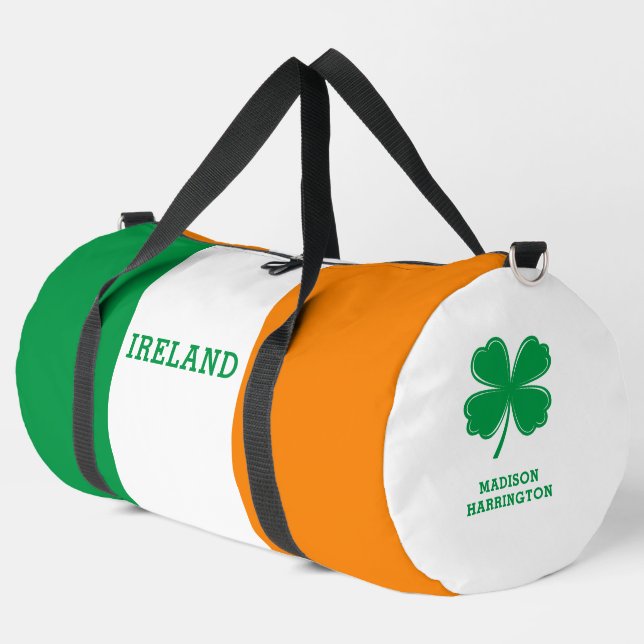 Custom Name Ireland Duffle Bag (Left Corner)