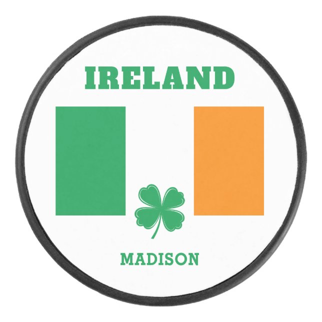 Custom Name Ireland Hockey Puck (Front)