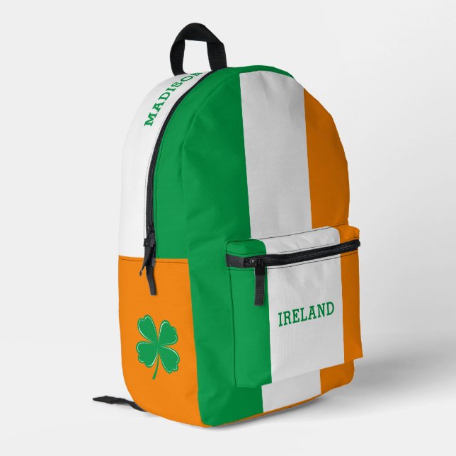 Custom Name Ireland Printed Backpack (Back Corner Left)