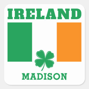 Custom Name Ireland Square Sticker