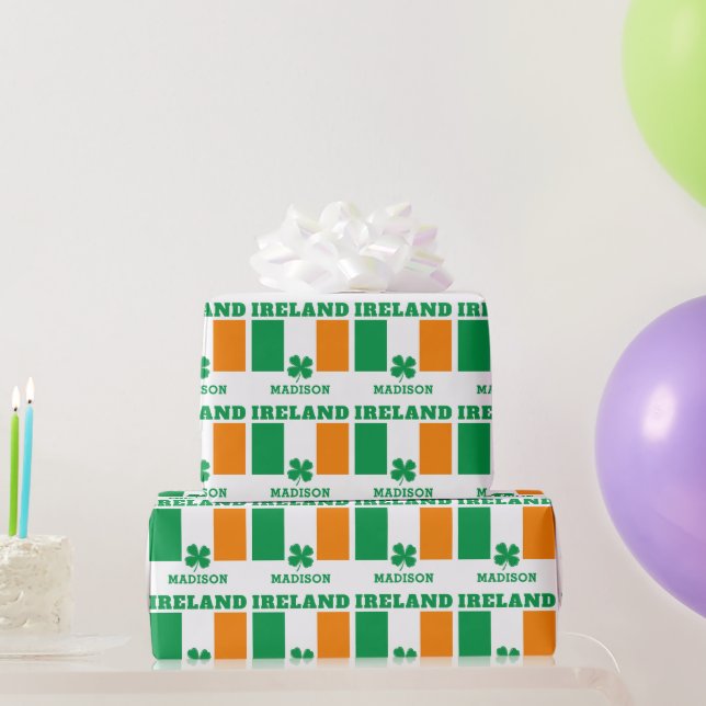 Custom Name Ireland Wrapping Paper (Party Gifts)
