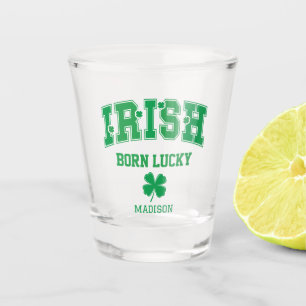 Custom Name Irish Born Lucky Shot Glass