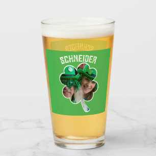 Custom Name Irish clover photo St Patricks Day Glass