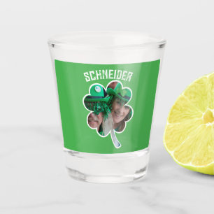 Custom Name Irish clover photo St Patricks Day Shot Glass