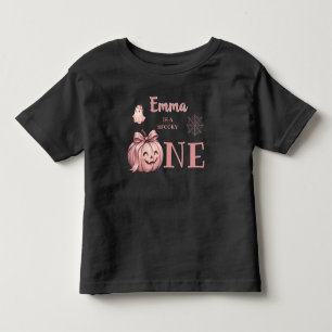 Custom Name is a Spooky One Cute Pinkoween Toddler T-Shirt