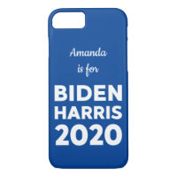 Custom Name is for Biden Harris 2020 on blue