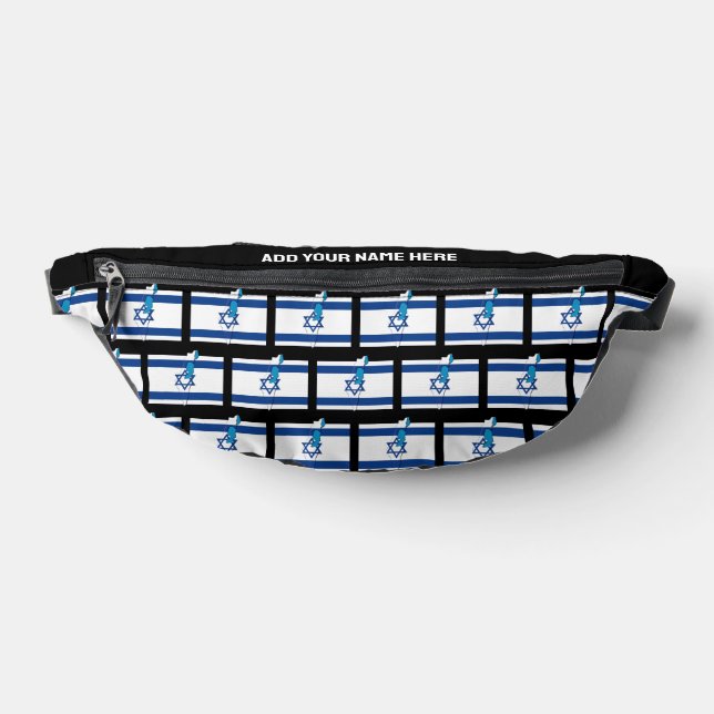 Custom Name ISRAELI FLAG OF ISRAEL Fanny Pack (Lay Down)