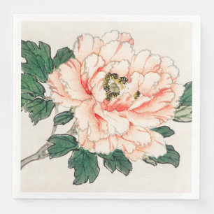 CUSTOM NAME JAPANESE PRINT FLOWERS. NAPKIN