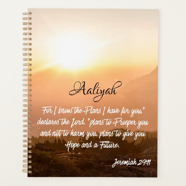 Custom Name - Jeremiah 29:11 Sunrise Planner (Front)