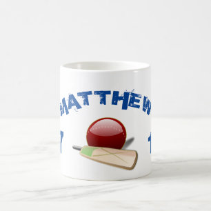 Custom Name & Jersey Number Cricket Coffee Mug