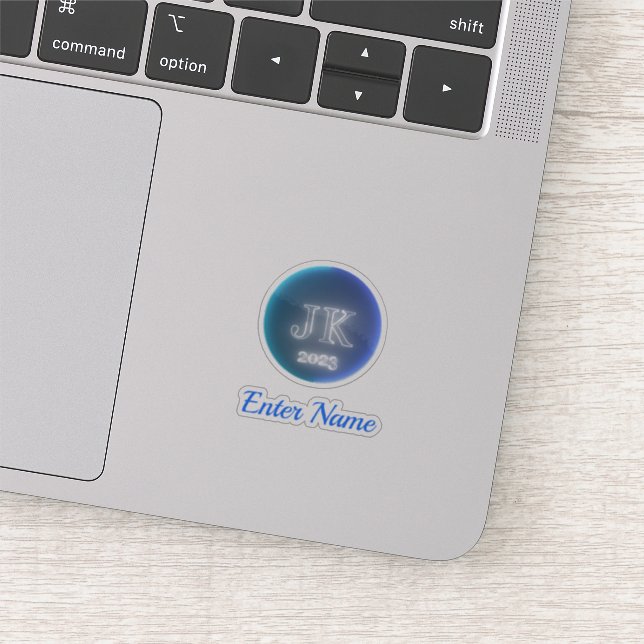 Custom Name JK 2023 Logo Tiny Clear Vinyl Stickers (Detail)