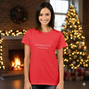 Custom Name Joyful Merry Christmas Women T-Shirt