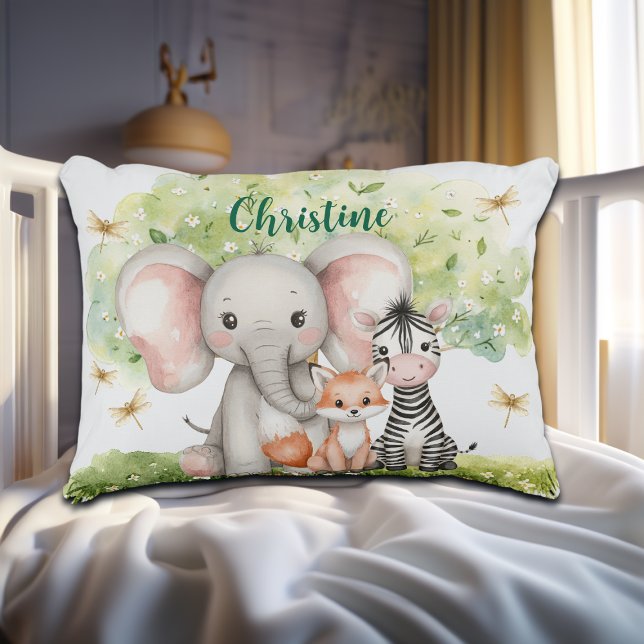 Custom Name Jungle Animals Dragonfly Decorative Cushion (Creator Uploaded)