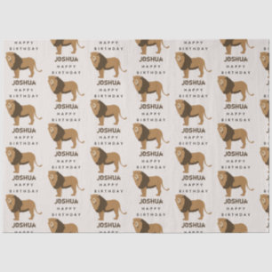 Custom Name Jungle Lion Animal Birthday  Tissue Paper