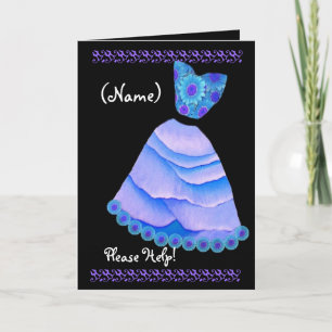 CUSTOM NAME Junior Bridesmaid  Invite BLUE Gown