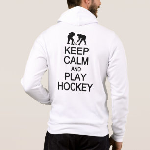 Custom Name Keep Calm & Play Hockey Hoodie