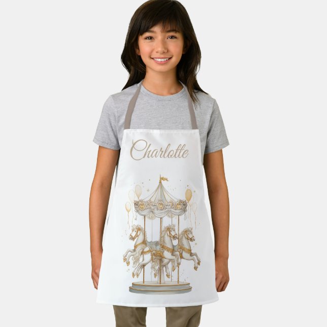 Custom Name Kids Apron | Carousel Magic (Insitu)