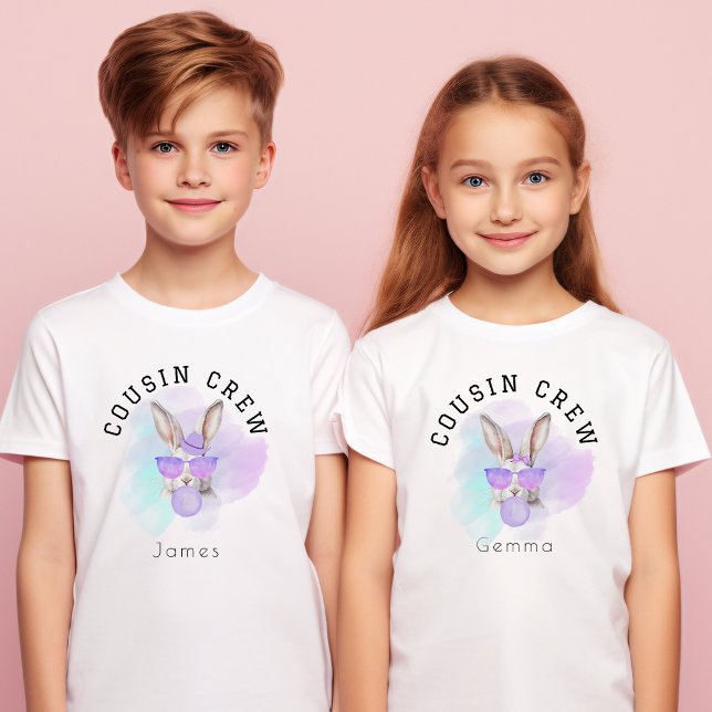 Custom Name Kids Cousin Crew Easter Family T-Shirt (Creator Uploaded)