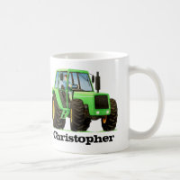 Custom Name Kid's Green Farm Tractor