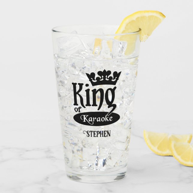 Custom Name King of Karaoke Glass (Back Ice)