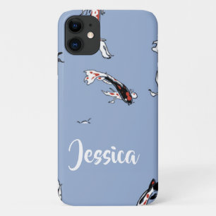 Custom name koi fish blue Case-Mate iPhone case