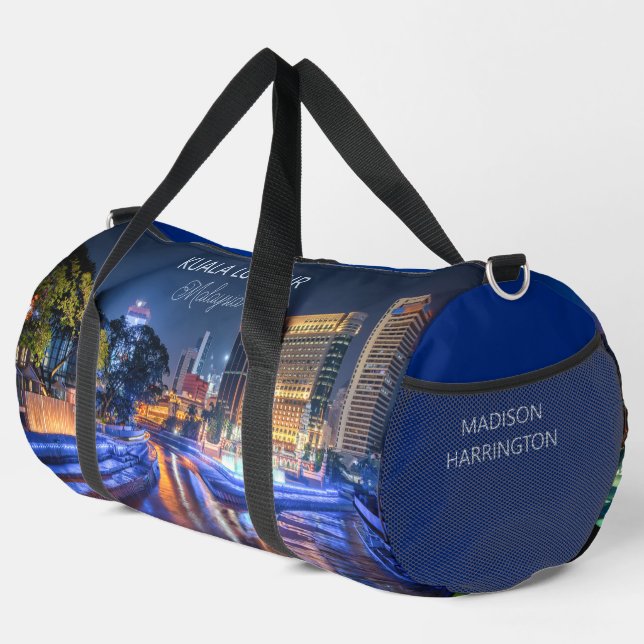 Custom Name Kuala Lumpur Malaysia Duffle Bag (Right Corner)