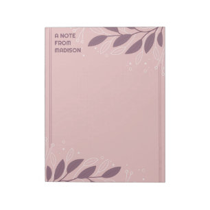 Custom Name Leafy Frame Notepad