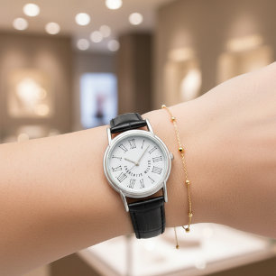 Custom Name Leather Watch Gift for Mum or Wife